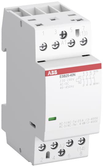 ESB25-04N (Tesisat Kontaktörü 230AC/DC,25A(AC1),4N/K)
