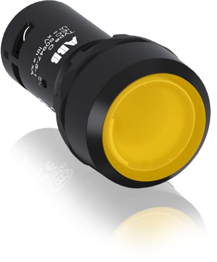 CP1-11Y-10 (24VAC/DC Işıklı,yaylı düz kafalı buton kafası , sarı , 1NA)